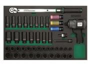 Пневмогайковерт 1/2" 610Nm в наборе с ударными головками и динамометрическим ключом 46пр. (GVD4602) (TOPTUL)