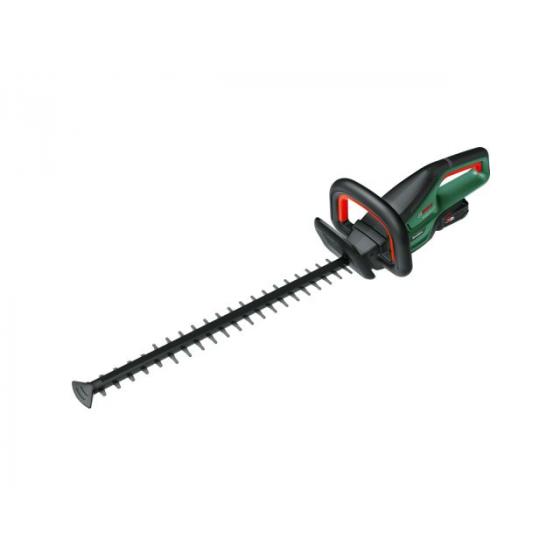 Аккум. кусторез BOSCH UniversalHedgeCut 18V-55 (18.0 В, 1 акк., 2.5 А/ч, Li-Ion, длина ножа 550 мм, 2.800 ход/мин, вес 2.6 кг, антиблок. система)