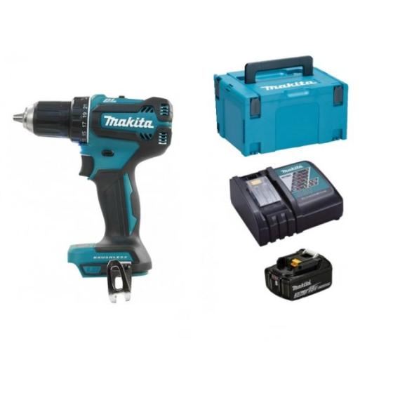 Аккум. дрель-шуруповерт MAKITA DDF 485 Z MAKPAC +  АКЦИЯ(зарядное,аккумулятор) (18.0 В, 3.0 А/ч Li-Ion, 2 скор., 50 Нм, шурупы до 10 мм)