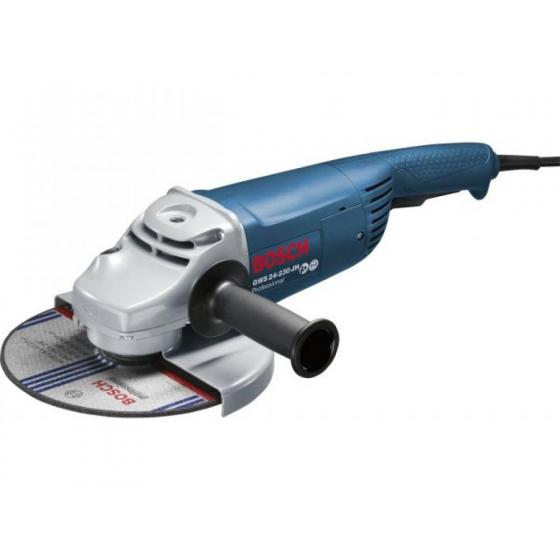 Двуручная углошлифмашина BOSCH GWS 24-230 JН в кор. (2400 Вт, диск 230х22 мм, плавный пуск)